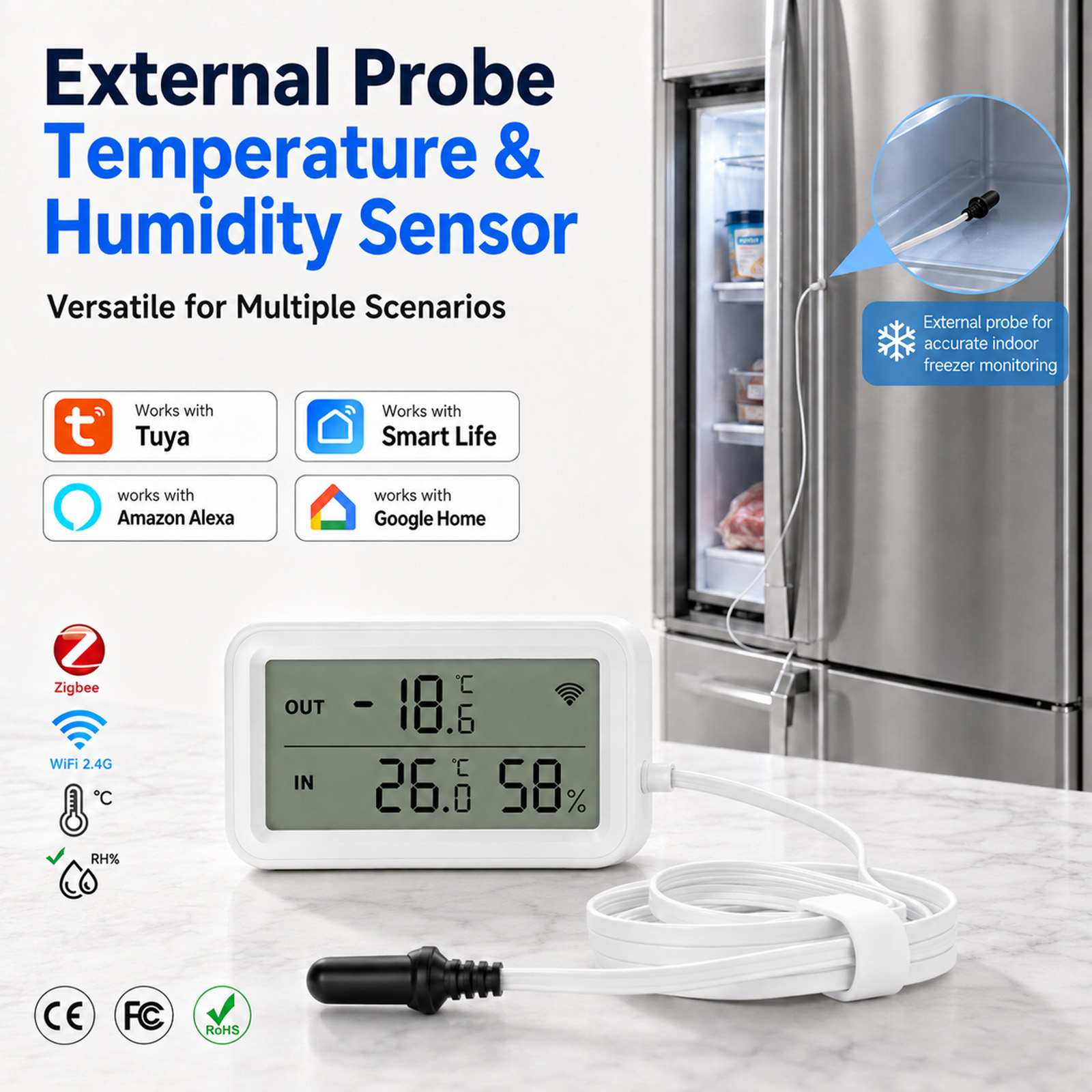 Digital Hygrometer Probe - Sonda Externa Impermeable de Temperatura y